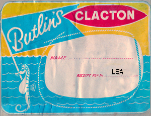 Butlin's Clacton label